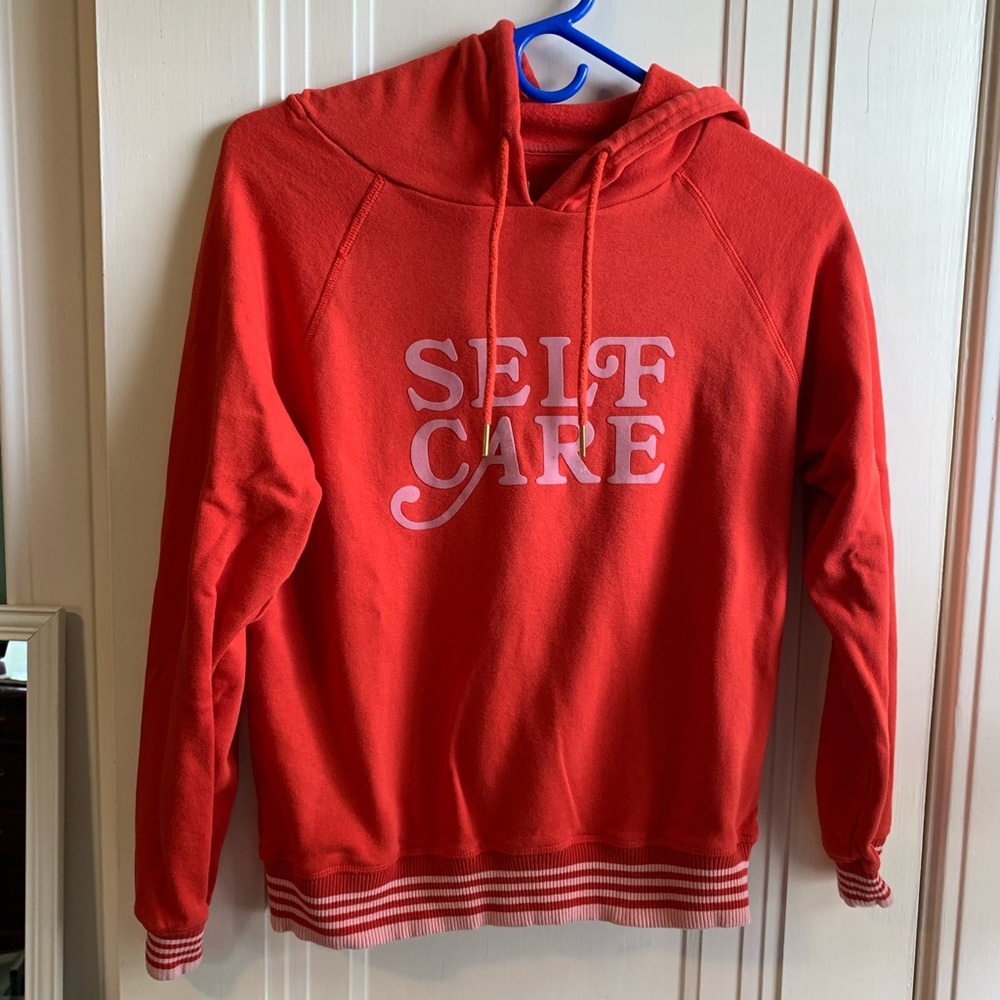 ban.do Red and White Self Care Hoodie